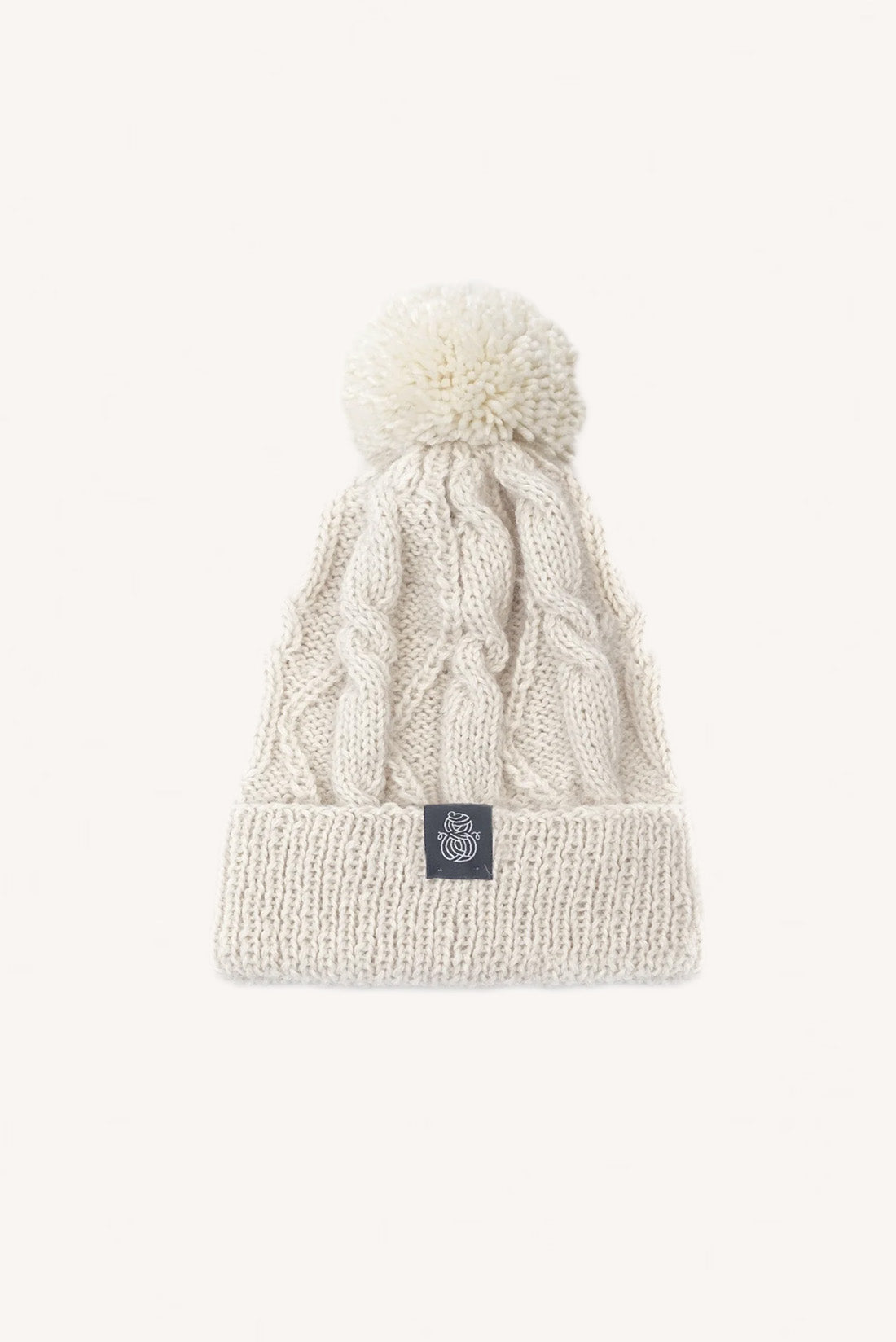 Gotowa Czapka Double Alpaca Pompom Beanie