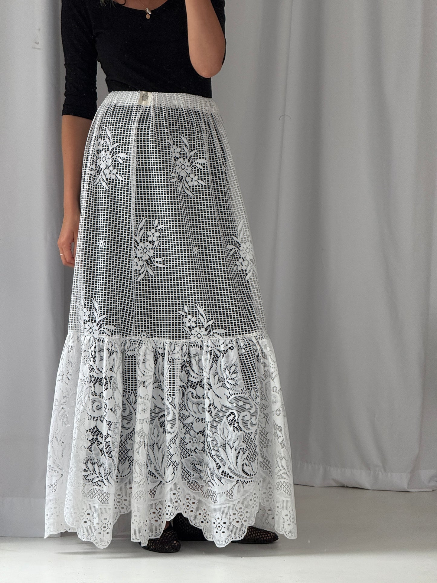 Lace Skirt with Ruffles