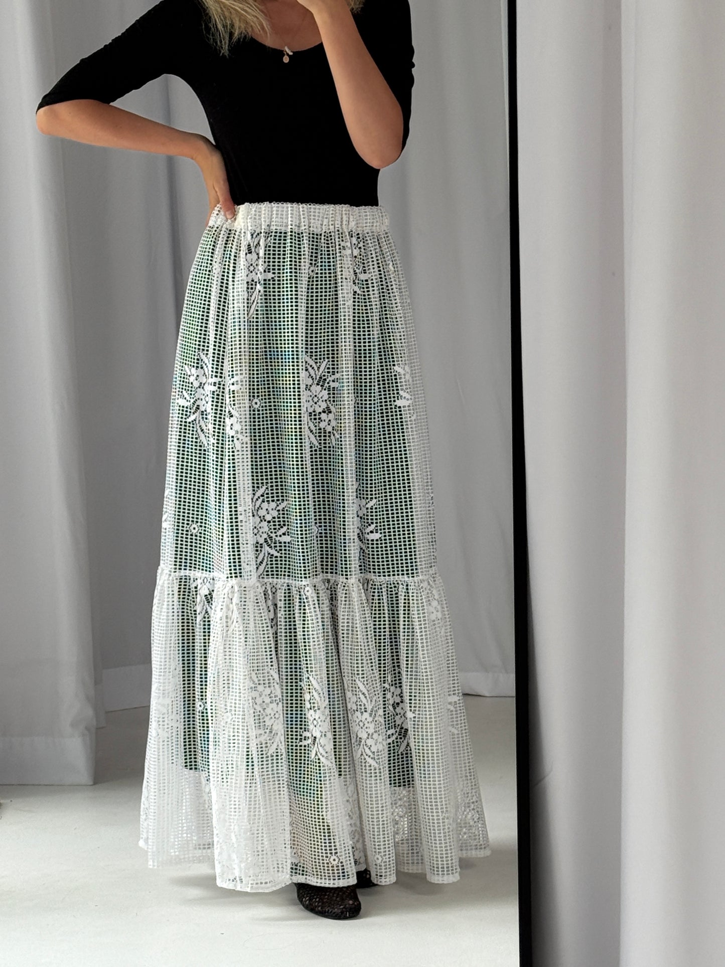 Lace Skirt with Ruffles