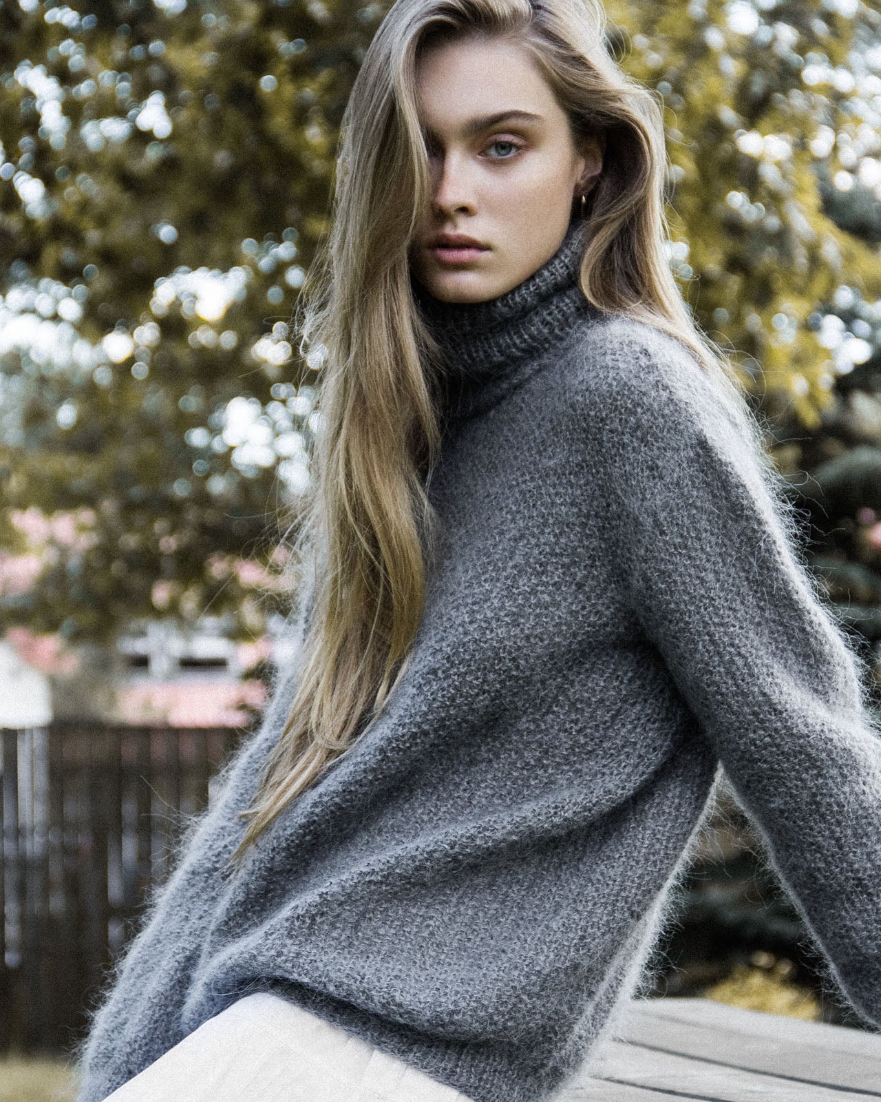 Golf Turtleneck Mohair Sweater