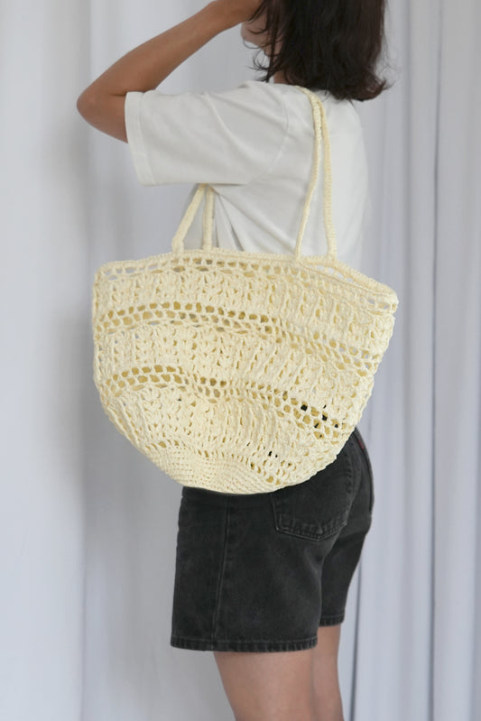 Duży Ażurowy Koszyk Raffia Basketbag