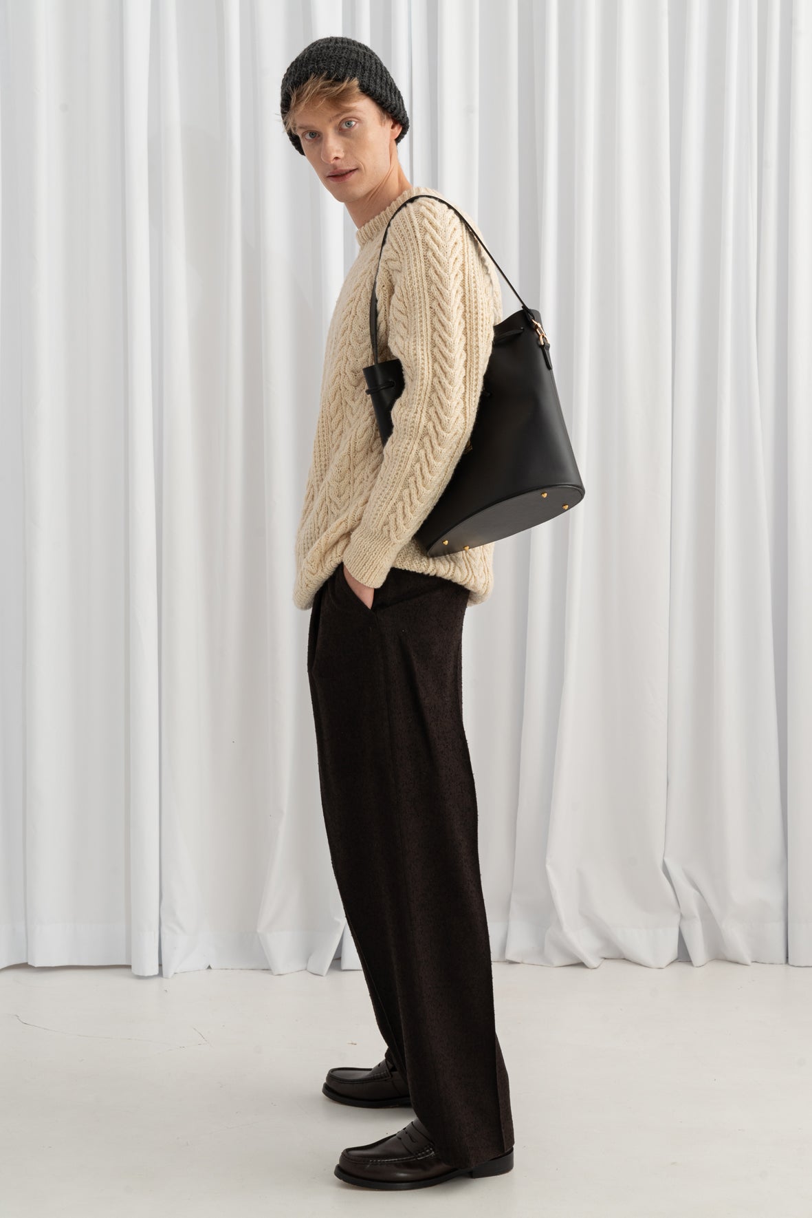 Leather Bucket Bag Marianna