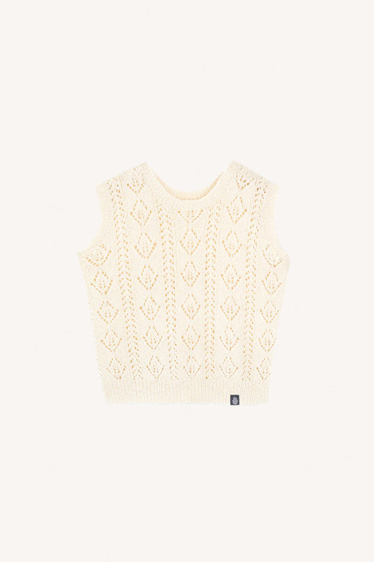Flower Power Off-White Vest