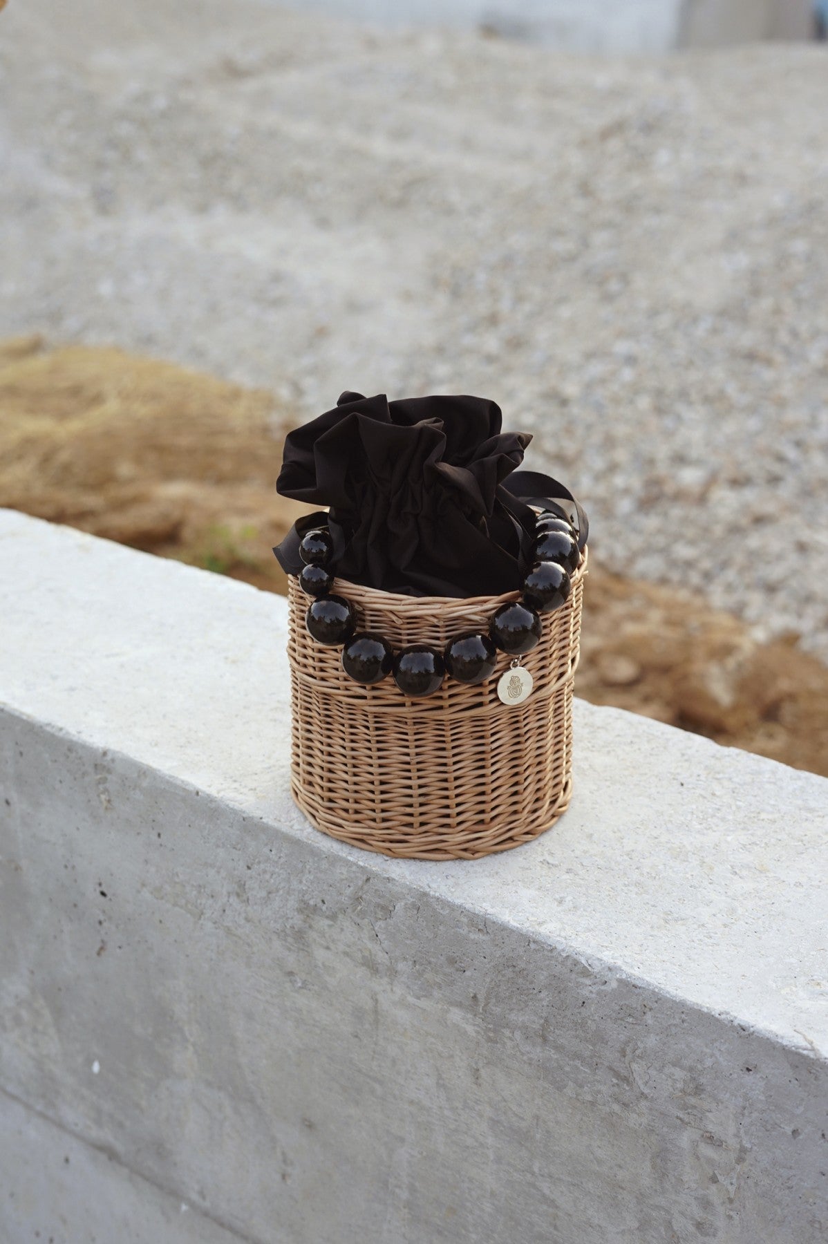 Koszyk Wiklinowy Ladybead Black Wicker Basket no. 2