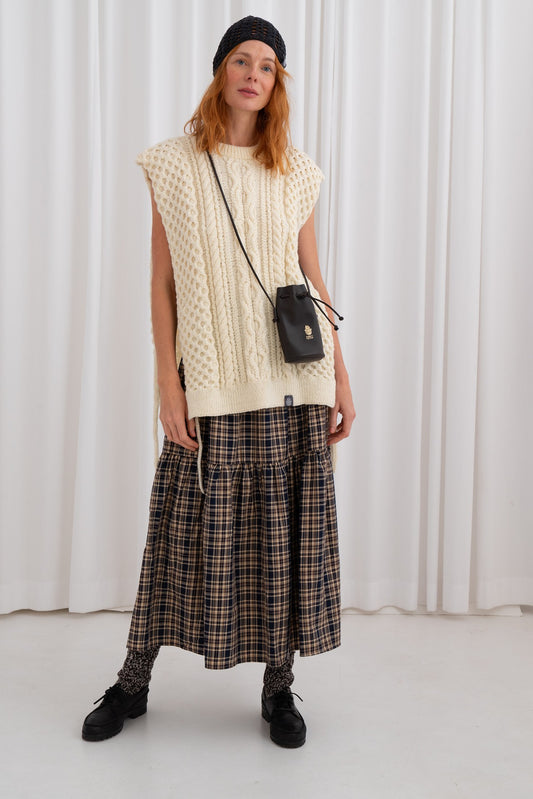 Mały Worek Skórzany Kakaowa Mini Maria