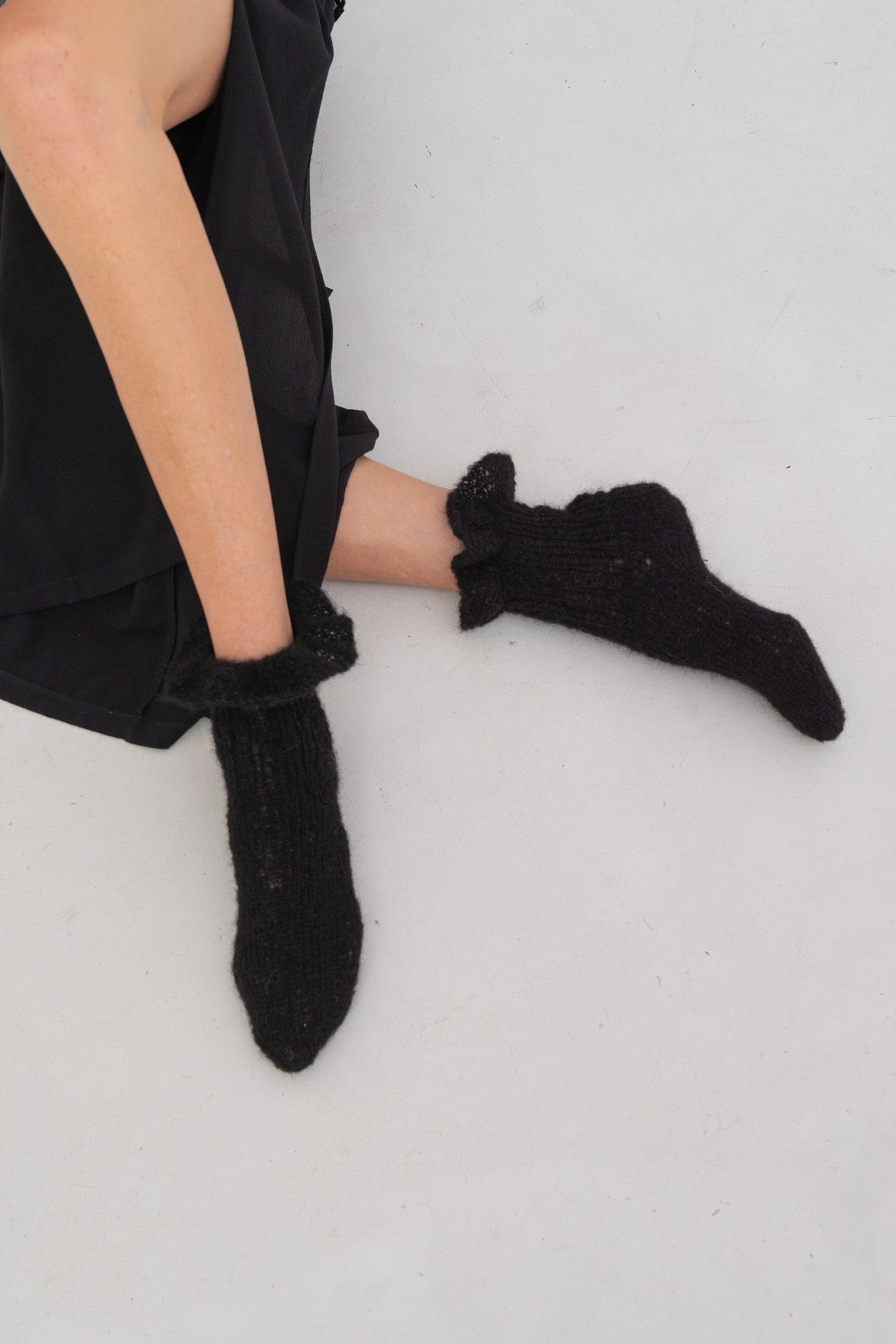 Frill Alpaca & Silk Socks