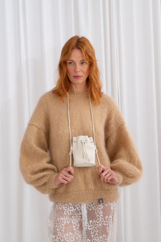 Mały Worek Skórzana Zamszowa Mini Maria