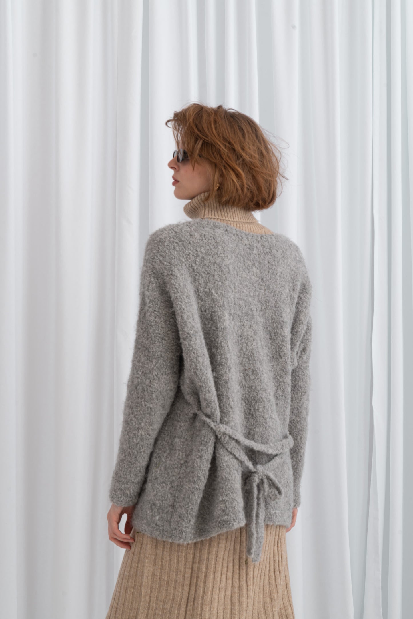 Boucle Knotted Sweater