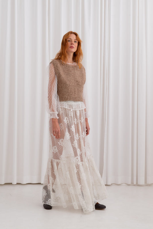 Lace Skirt with Ruffles