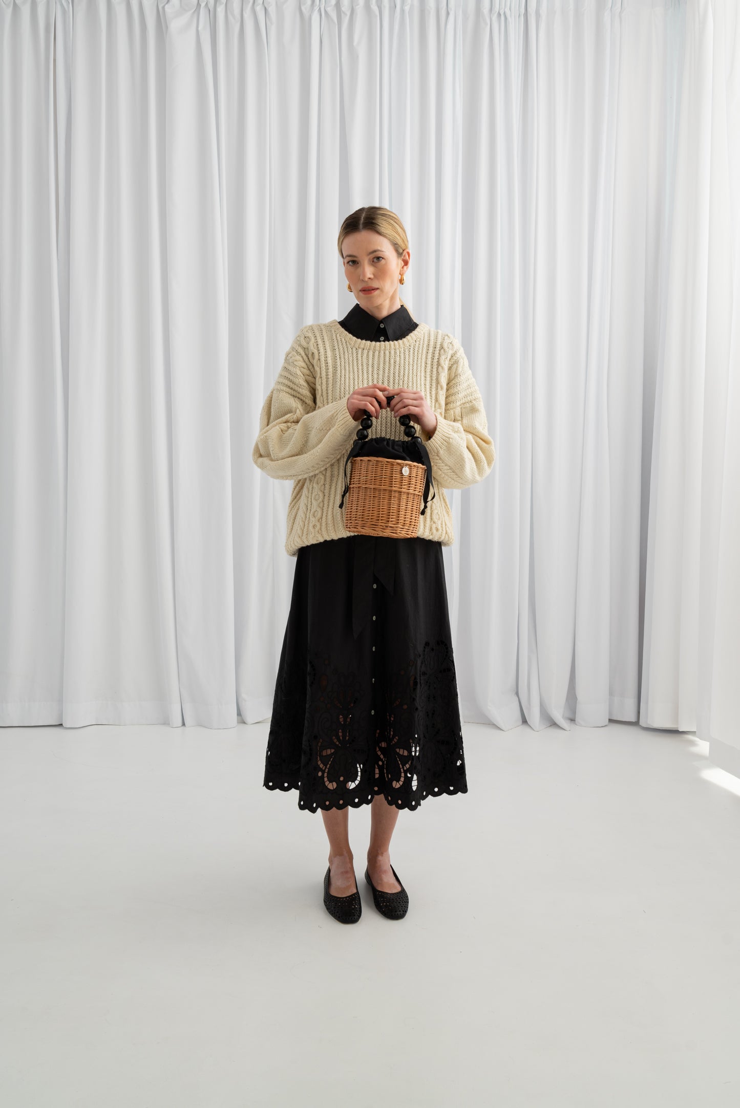 Ladybead Black Wicker Basket no. 2