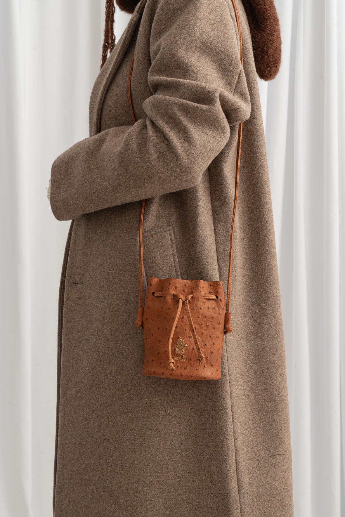 Mini Maria "Ostrich" Leather Pouch