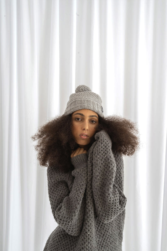 Czapka Knitted Pompom Beanie no. 2