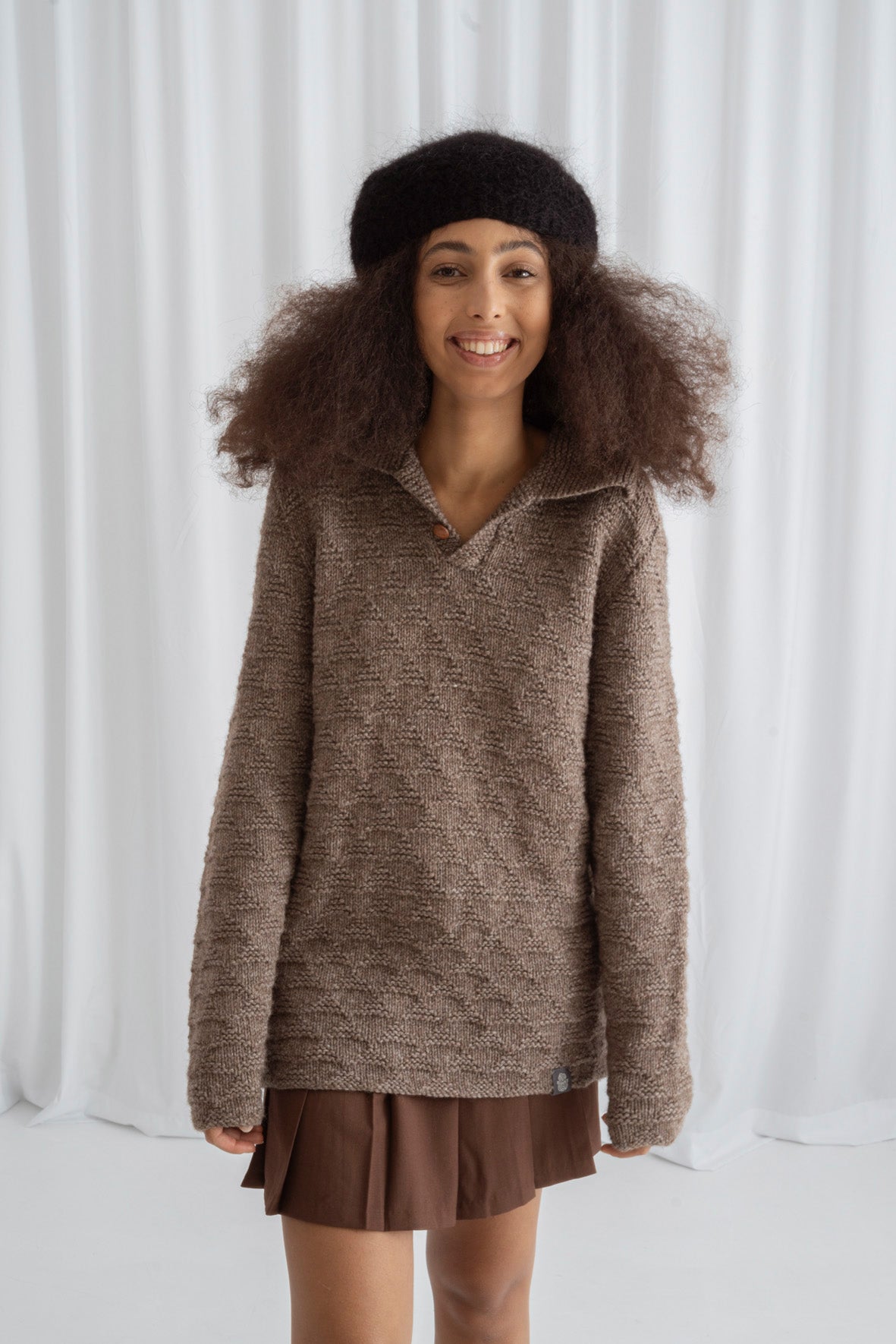 Sweter Polo Collar