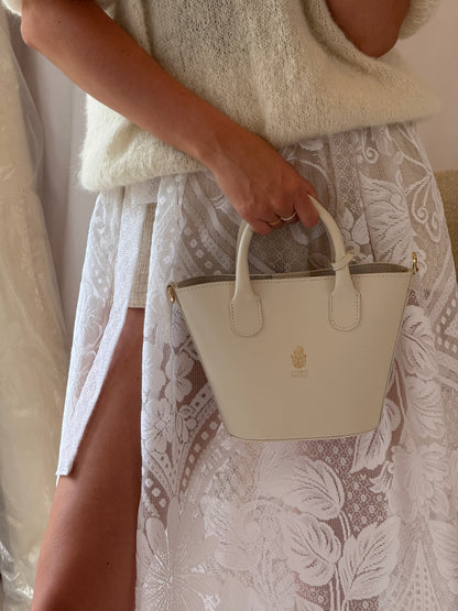 Cream Leather Handbag Janina