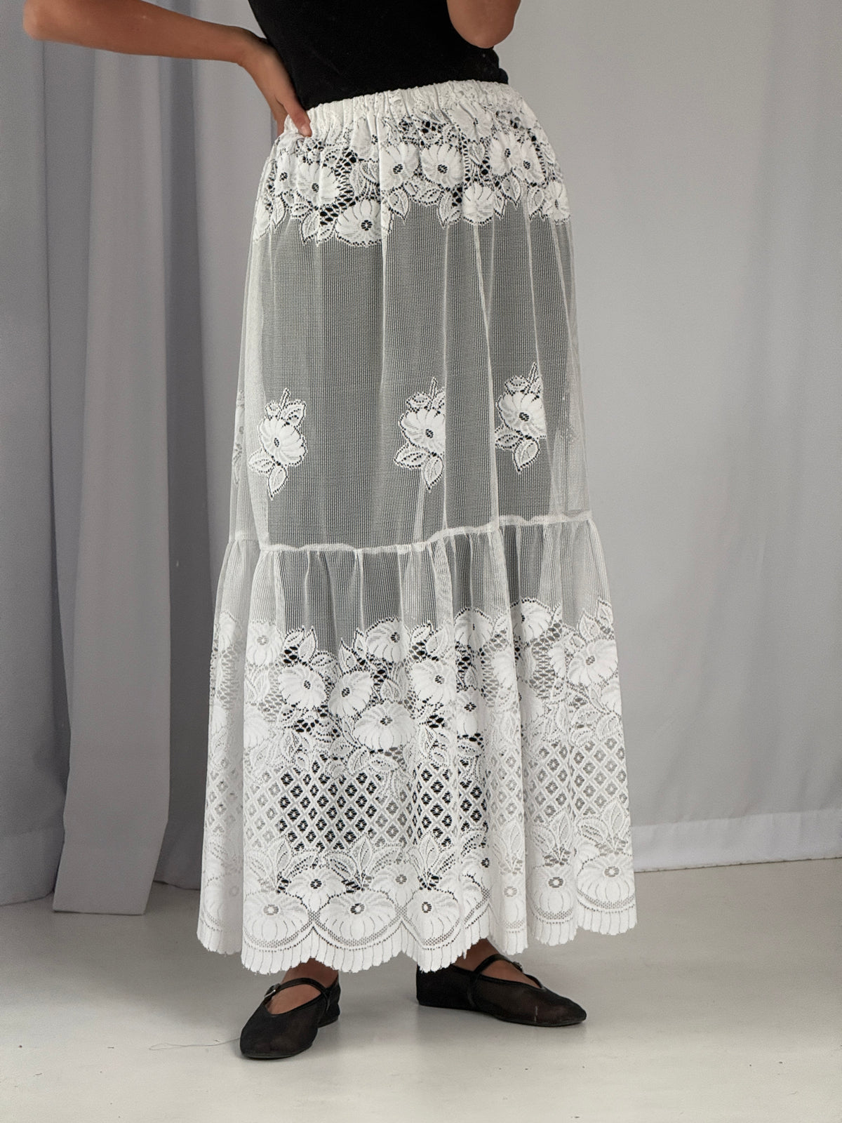 Lace Skirt with Ruffles