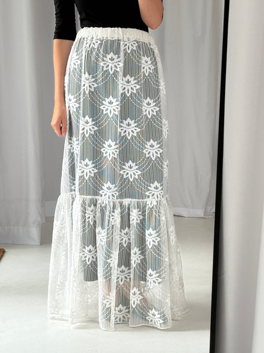Lace Skirt with Ruffles