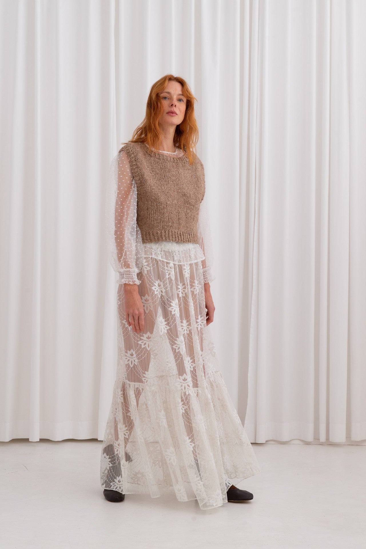 Lace Skirt with Ruffles