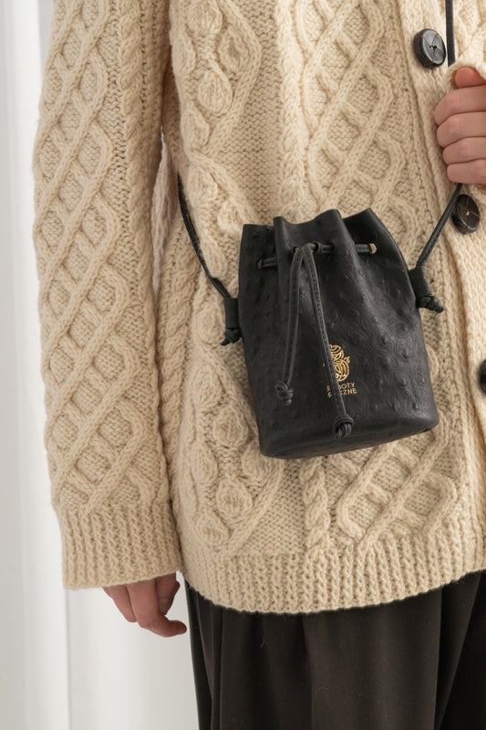 Mini Maria "Ostrich" Leather Pouch