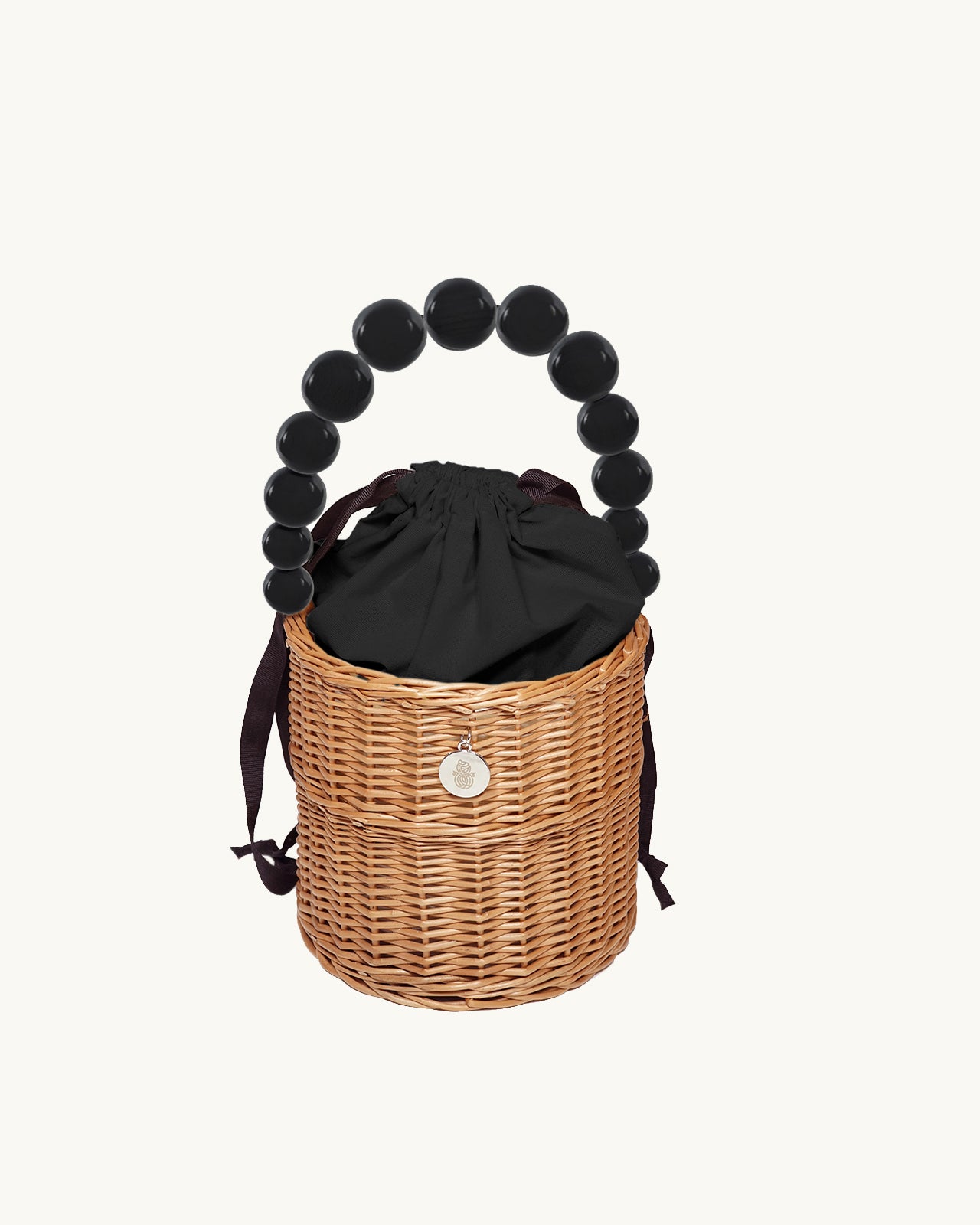 Ladybead Black Wicker Basket no. 2