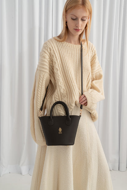 Chocolate Leather Handbag Janina