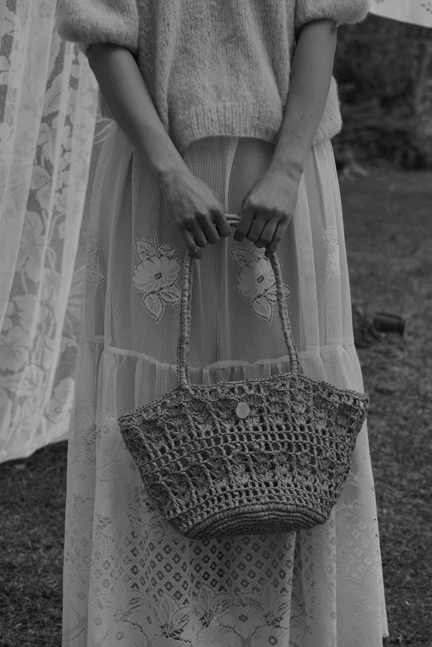 Ażurowy Koszyk Raffia Basketbag