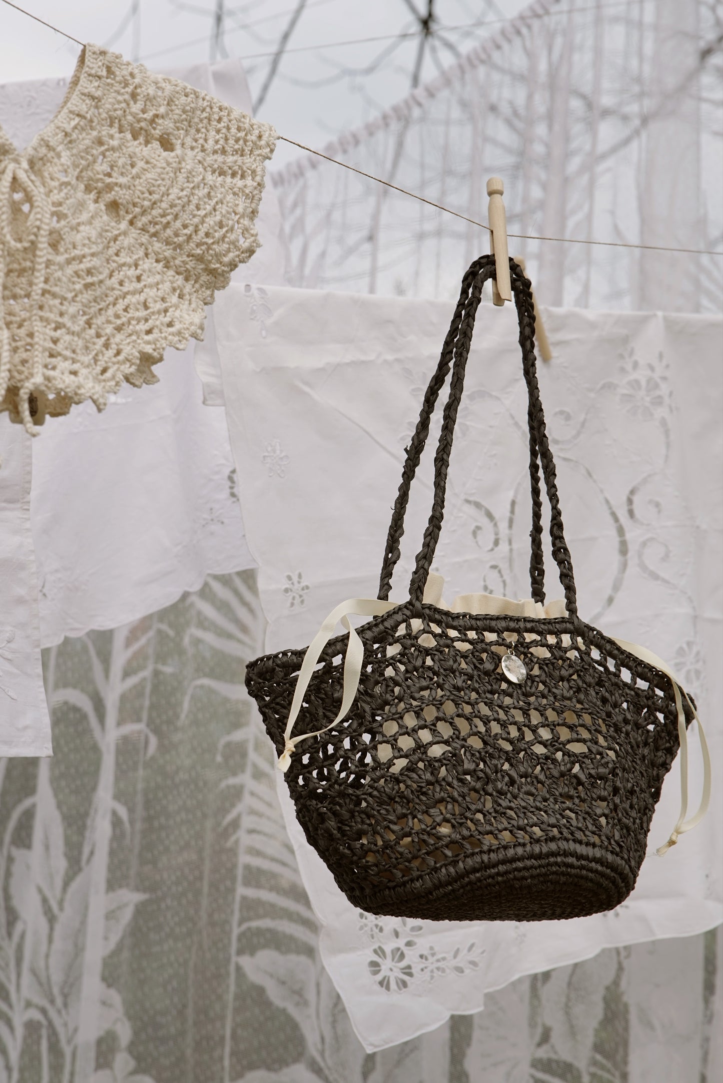 Ażurowy Koszyk Raffia Basketbag