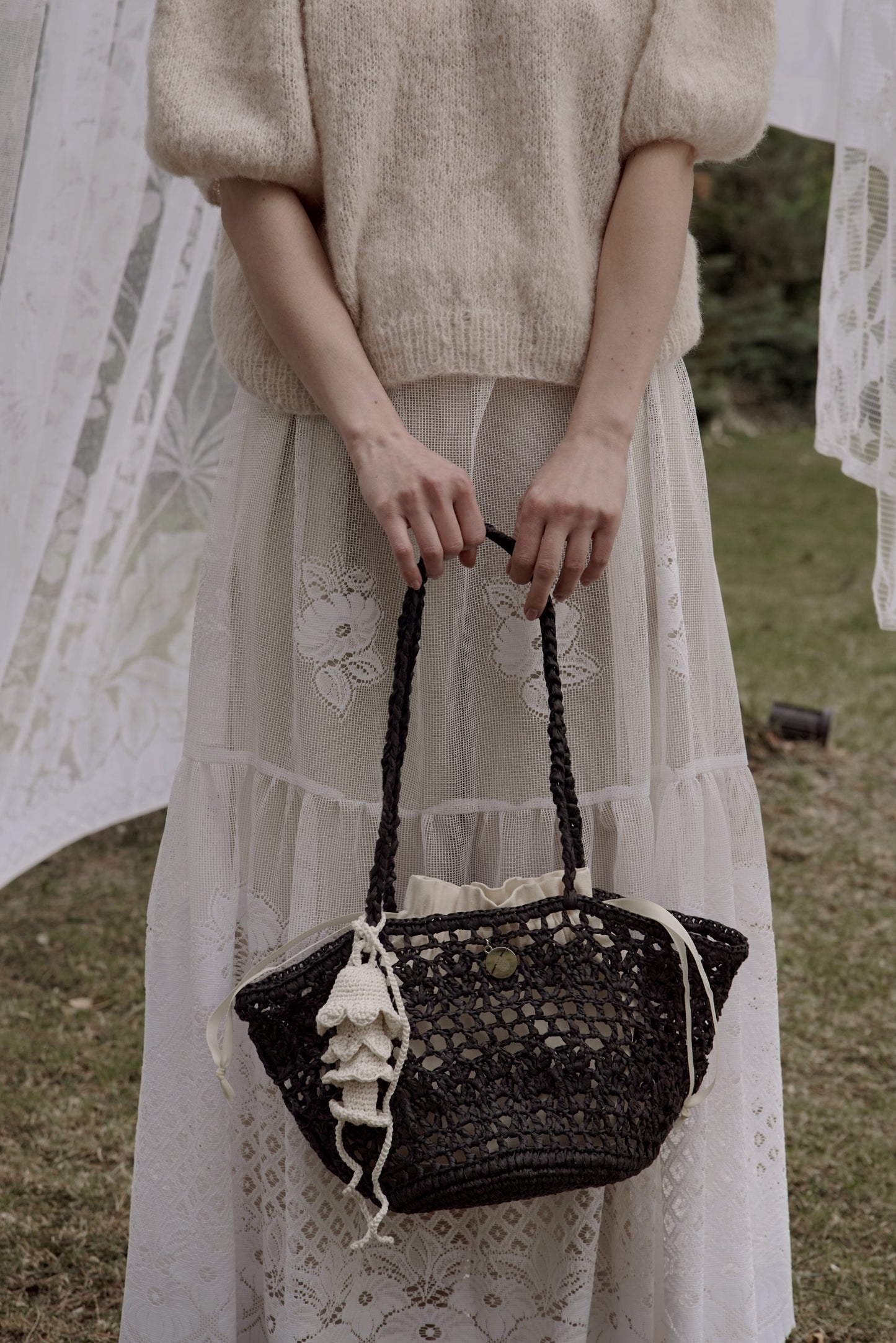 Ażurowy Koszyk Raffia Basketbag