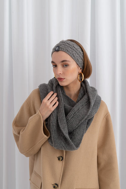 Gotowa Szara Opaska Plait Headband
