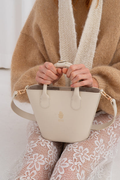 Cream Leather Handbag Janina