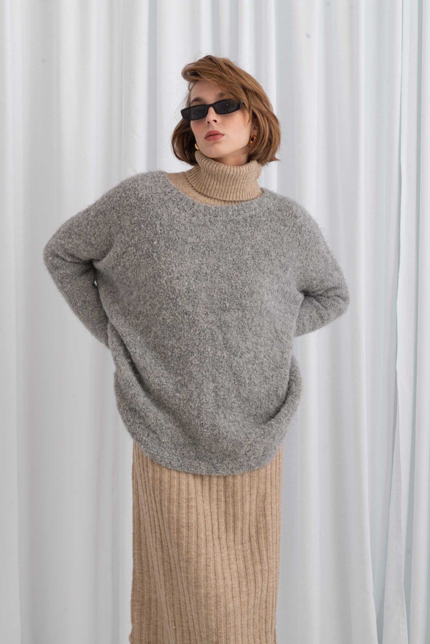 Boucle Knotted Sweater