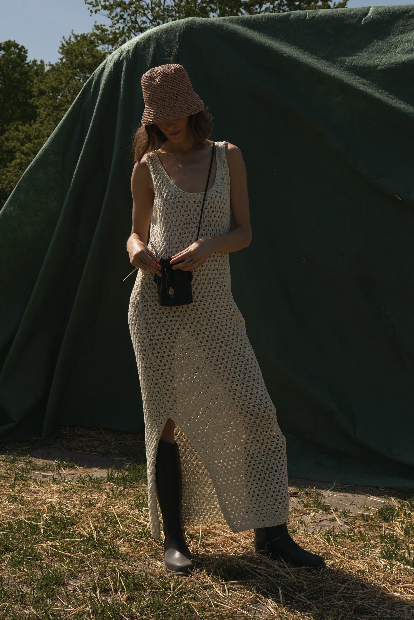 Openwork Knitted Long Dress