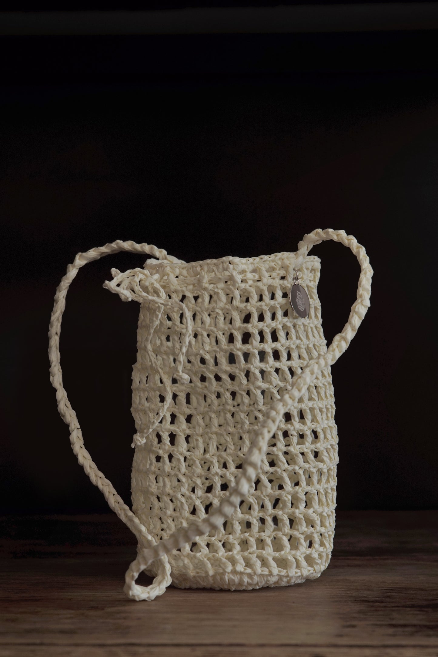 Mały Ażurowy Worek Raffia Basketbag