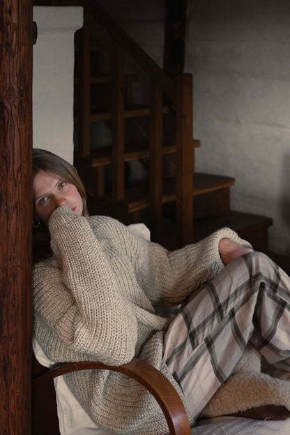 Salt and Pepper Cotton Ball Sweater