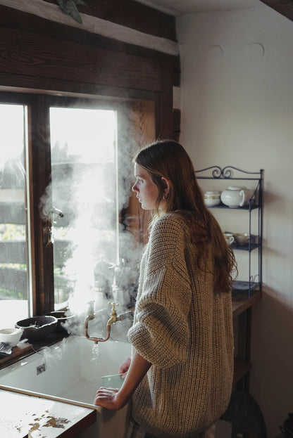 Salt and Pepper Cotton Ball Sweater